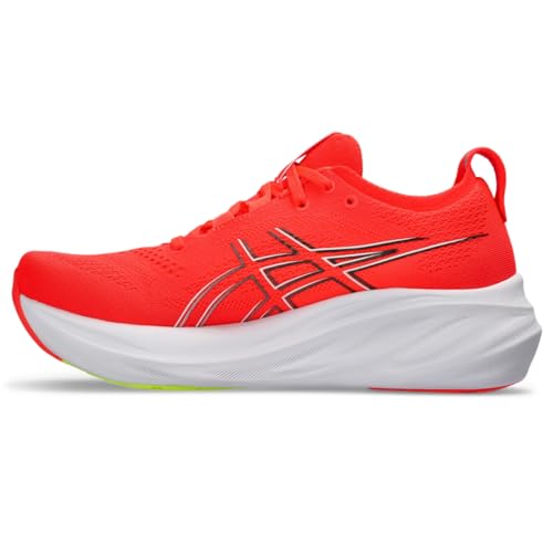 ASICS Women's Gel-Nimbus 26 Running Shoe, 13, Sunrise RED/Pure Silver