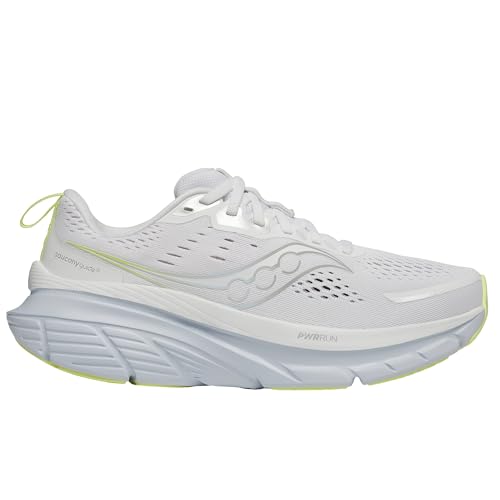 Saucony Women's Guide 18 Sneaker, White/Ice Melt, 10 Wide