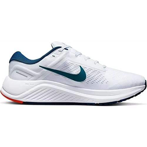 Nike Air Zoom Structure 24 Men's Running Shoes, Men's Sneaker, White Bright Spruce Valerian Blue, 10 US