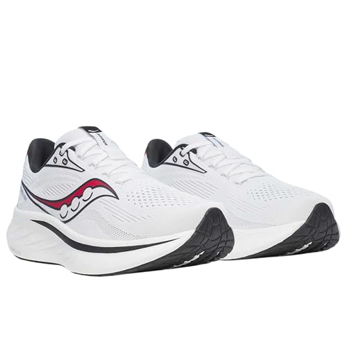 Saucony Men's Ride 18, White/Black, 11