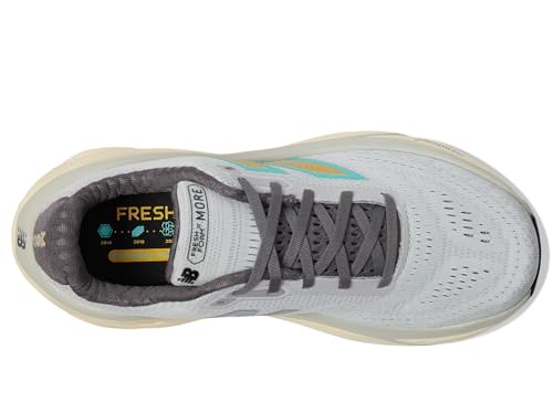 New Balance Men's Fresh Foam X More V5 Running Shoe, Brighton Grey/Calcium/Cyber Jade, 12 M