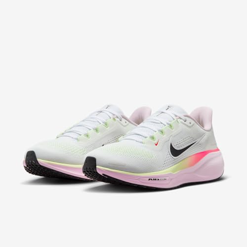 Nike Pegasus 41 Women's Road Running Shoes (IB4377-100, White/Pink Foam/Bright Crimson/Black) Size 7.5