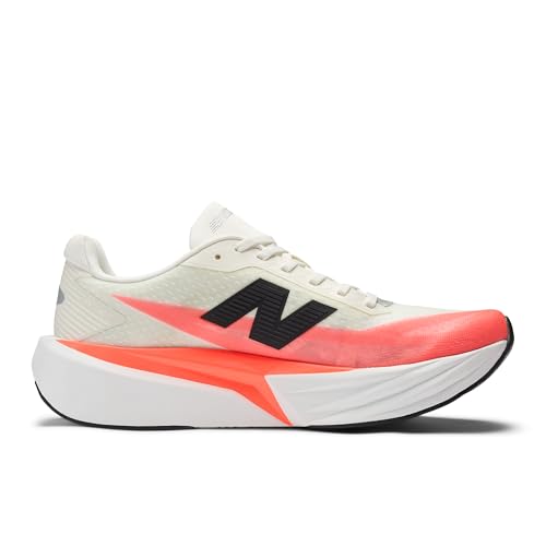 New Balance Men's FuelCell Rebel V5 Running Shoe, Urgent Red/White/Sea Salt, 9.5 M