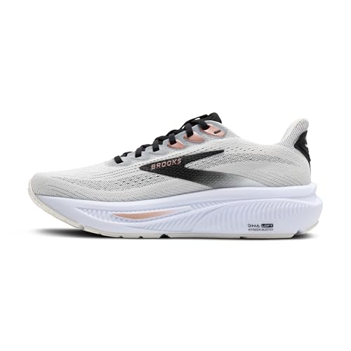 Brooks Women’s Ghost 17 Neutral Running Shoe - White/Black/Rose Gold - 8.5 Medium