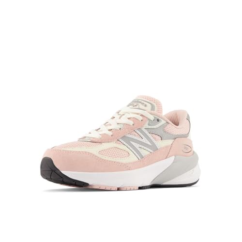 New Balance Kid's 990 V6 Lace-Up Sneaker, Pink Haze/White, 6.5 M Big Kid