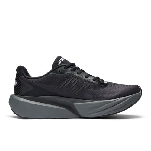 New Balance Men's FuelCell Rebel V5 Running Shoe, Black/Castlerock/Silver Metallic, 10 M