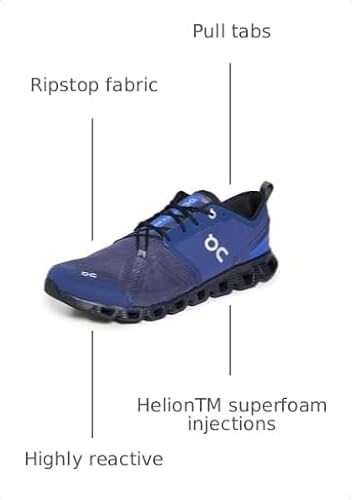 On Men's Cloud X 3 Shift Sneakers, Denim/Eclipse, Blue, 7.5 Medium US