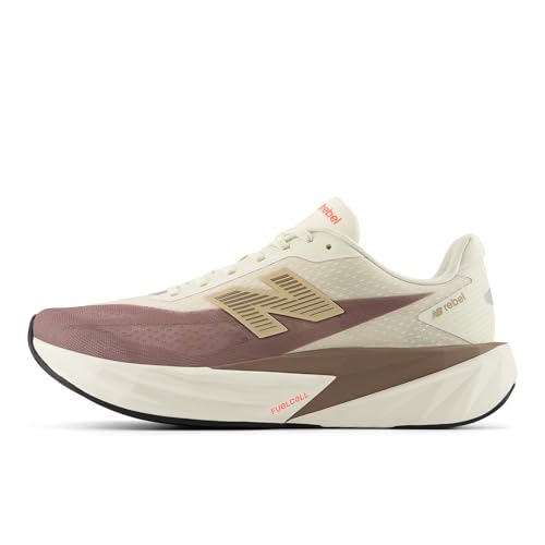 New Balance Men's FuelCell Rebel V5 Running Shoe, Angora/Earth Shadow/Sea Salt, 12 M