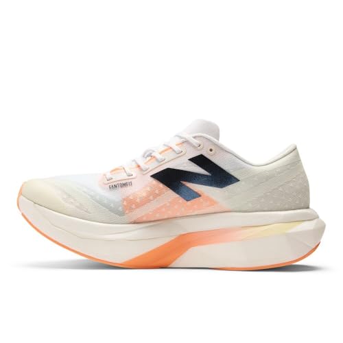 New Balance Men's FuelCell SuperComp Elite V4 Running Shoe, White/Angora/Hot Mango, 12 M