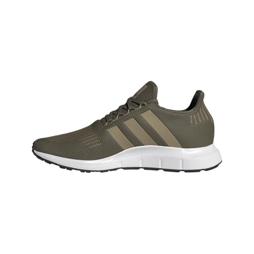 adidas Men's Swift Run 1.0, Olive Strata/Blanch Cargo/White, 9.5