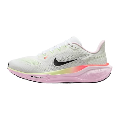 Nike Pegasus 41 Women's Road Running Shoes (IB4377-100, White/Pink Foam/Bright Crimson/Black) Size 7.5