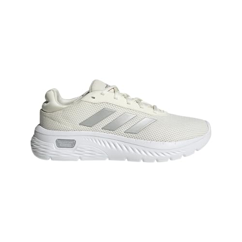 Adidas Womens Cloudfoam Comfy Sportswear, Off White/Silver Metallic/White, 11
