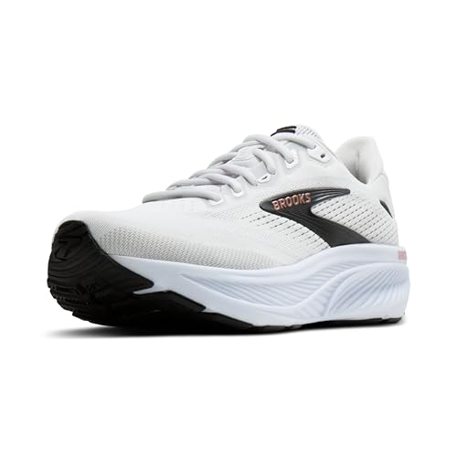 Brooks Women’s Ghost 18 Neutral Running & Walking Shoe - White/Black/Rose Gold - 6.5 Medium