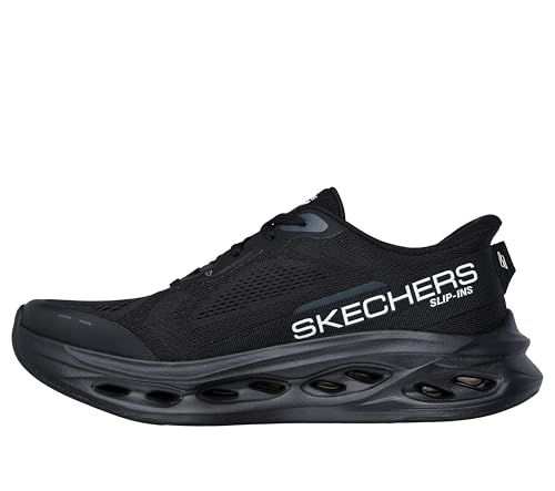 Skechers Men's Max Cushioning Glide Step Advert Hands Free Slip-Ins Sneaker, Black/Black, 10.5 X-Wide