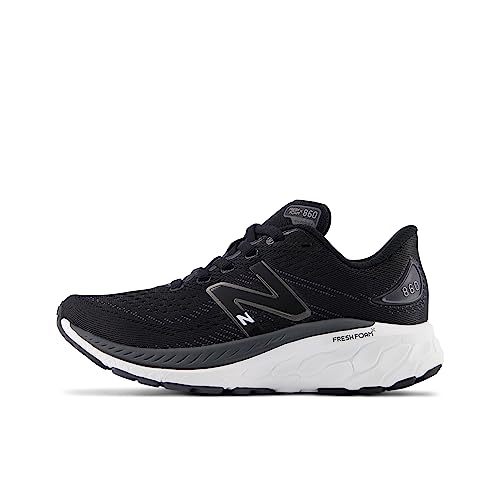 New Balance Kid's Fresh Foam X 860 V13 Running Shoe, Black/White/Magnet, 2 Medium US