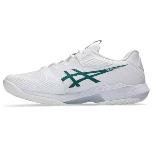 ASICS Men's Solution Speed FF 4 Tennis Shoes, 11.5, White/Pitch Green