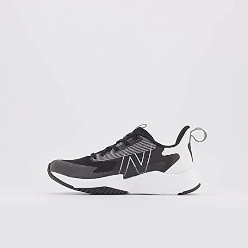 New Balance Unisex Child Rave V2 Lace-up Running Shoe, Black/White, 5 Big Kid US