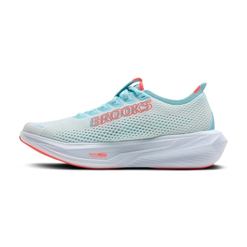 Brooks Women’s Hyperion 3 Neutral Running Shoe - White/Pink Clay/Atomizer - 8.5 Medium