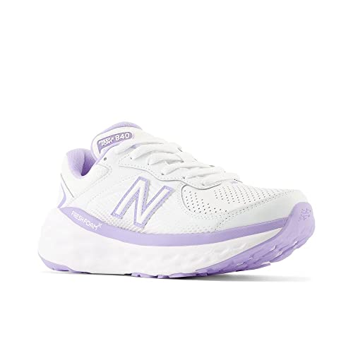 New Balance Women's Fresh Foam X 840F V1 Walking Shoe, White/Lilac Glo/White, 6 M