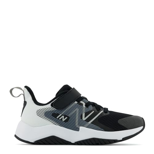 New Balance Kid's Rave Run V2 Hook & Loop Running Shoe, Black/White, 11 Wide Little Kid