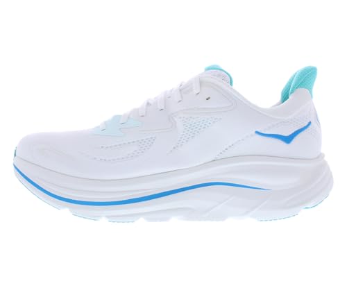 HOKA Clifton 10 Mens Shoes Size 10, Color: White/Skyward Blue - alternate view 4