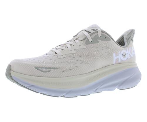 HOKA Clifton 9 Mens Shoes Size 12, Color: Oat Milk/Barley