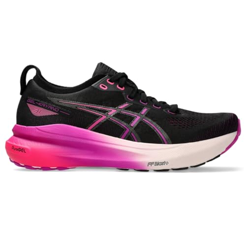 ASICS Women's Gel-Kayano 31 Running Shoes, 5, Black/Bold Magenta