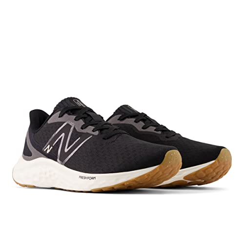 New Balance Women's Fresh Foam Arishi V4 Running Shoe, Black/Light Gold Metallic/Gum 2, 8
