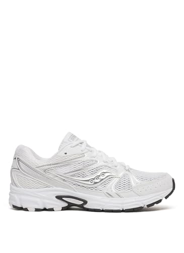Saucony Unisex Ride Millennium Sneaker, White/Silver, 6.5