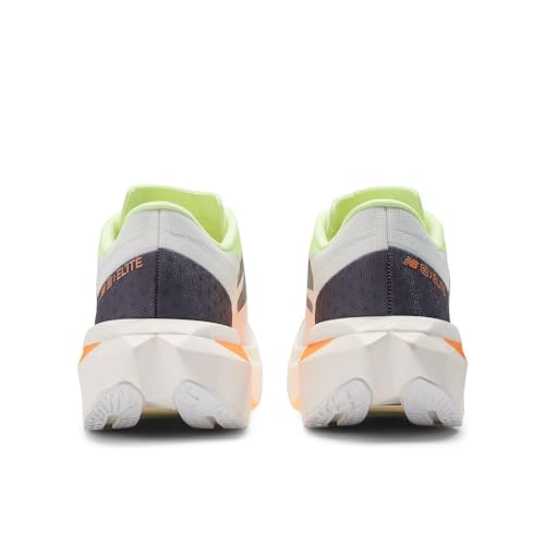 New Balance Women's FuelCell SuperComp Elite V4 Running Shoe, White/Bleached Lime Glo/Hot Mango, 5 M