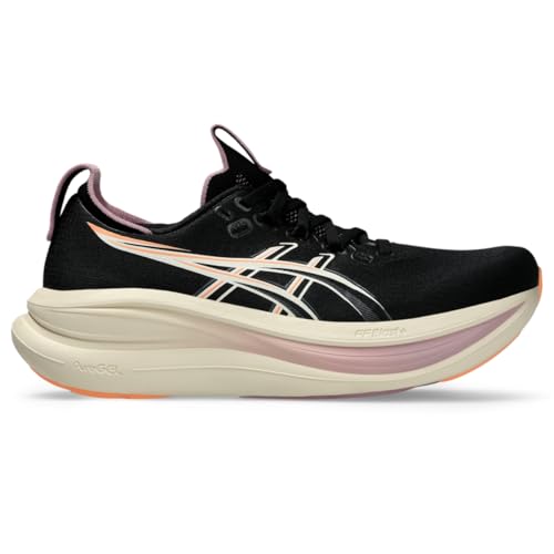 ASICS Women's Gel-Nimbus 28 Running Shoes, 8, Black/Taro Purple