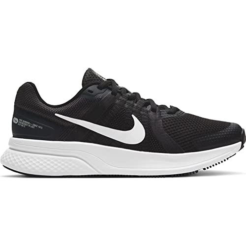 Nike Women's W Run Swift 2 Shoe, Black White Dk Smoke Grey, 8