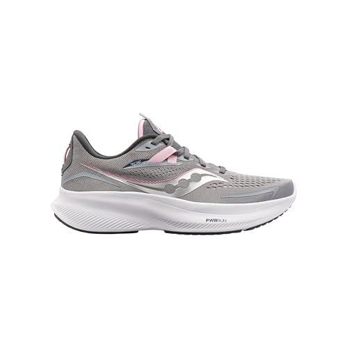 Saucony Women's Ride 15 Sneaker, Alloy/Quartz, 10 Wide