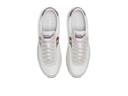 Saucony Unisex Trainer 80 Sneaker, White/Maroon, 8