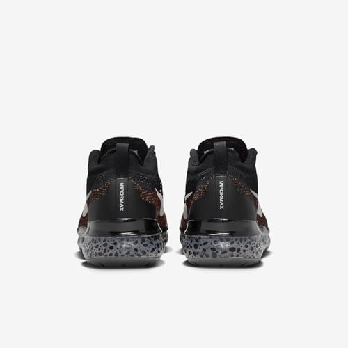 Nike Air Vapormax 2023 Flyknit Electric Men's Shoes (FZ2519-001, Black/Black/Total Orange/Light Silver) Size 10.5