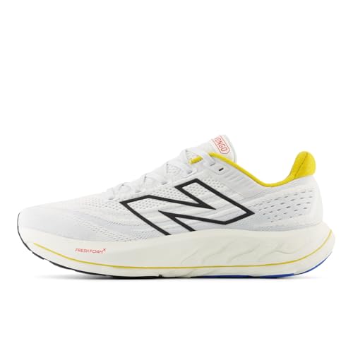 New Balance Men's Fresh Foam X Vongo V6 Running Shoe, White/Ginger Lemon/Black, 7.5 M