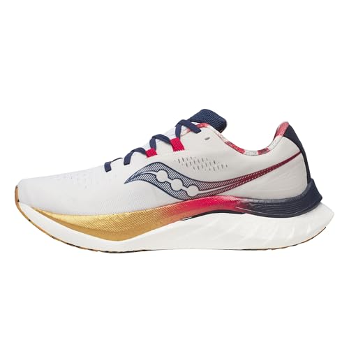 Saucony Men's Endorphin Speed 4 Sneaker, White/Navy, 15