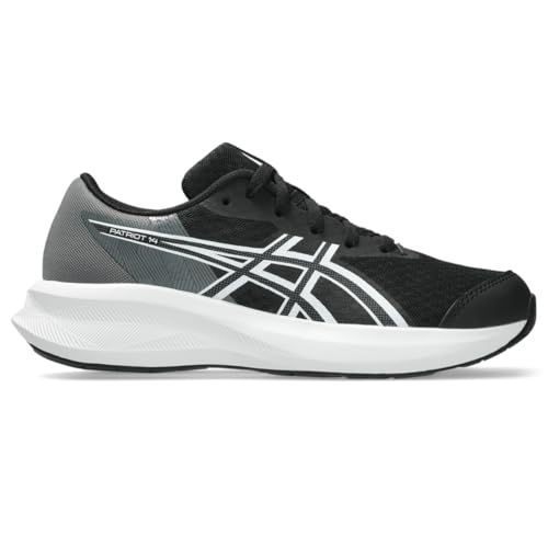 ASICS Kid's Patriot 14 GS Running Shoes, 7, Black/White