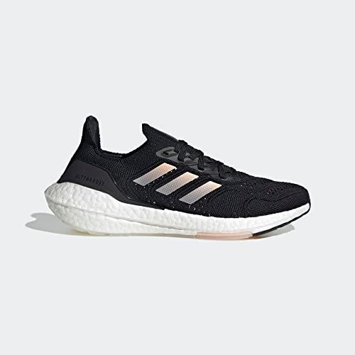 adidas Women's Ultraboost 22, Black/Clear Orange/Crystal White, 8