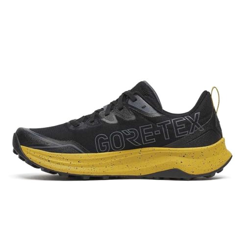 Saucony Men's Peregrine 16 GTX Sneaker, Black/Oil, 7