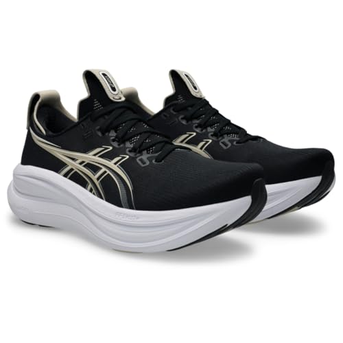 ASICS Men's Gel-Nimbus 28 Running Shoes, 12, Black/Feather Grey