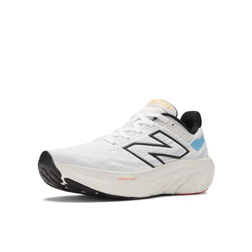 New Balance Kid's Fresh Foam X 1080 V13 Running Shoe, White/Coastal Blue/Ginger Lemon, 3.5 W Big Kid