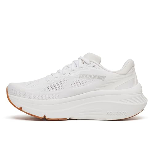 Saucony Women's Guide 19 Sneaker, White/Gum, 8.5