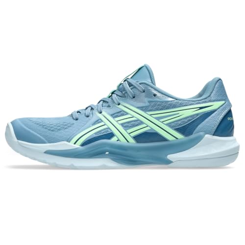 ASICS Men's POWERBREAK FlyteFoam Handball Shoe, 7, SABA Blue/Menthol