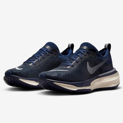 Nike Men's Invincible 3 Road Running Shoes (College Navy/Midnight Navy/Black/Metallic Silver, us_Footwear_Size_System, Adult, Men, Numeric, Medium, Numeric_12_Point_5)