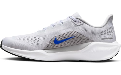 Nike AIR Zoom Pegasus 41 Mens Laced Shoes, WHITERACERBLUE-WOLFGREY-PUREPLATINUM, 42.5 EU