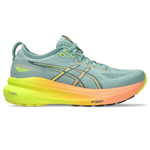 ASICS Women's Gel-Kayano 31 Running Shoes, 5.5, Light Celadon/Safety Yellow