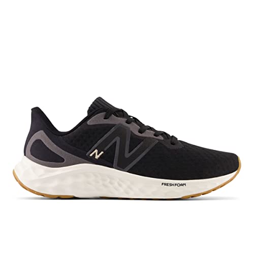 New Balance Women's Fresh Foam Arishi V4 Running Shoe, Black/Light Gold Metallic/Gum 2, 9.5