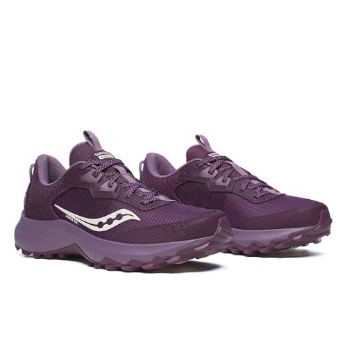 Saucony Women's Aura Tr Hiking Shoe, Plum/Pearl, 7.5