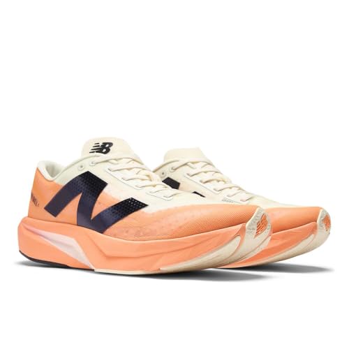 New Balance Men's FuelCell Rebel V4 Running Shoe, Hot Mango/Angora/Black, 16 M
